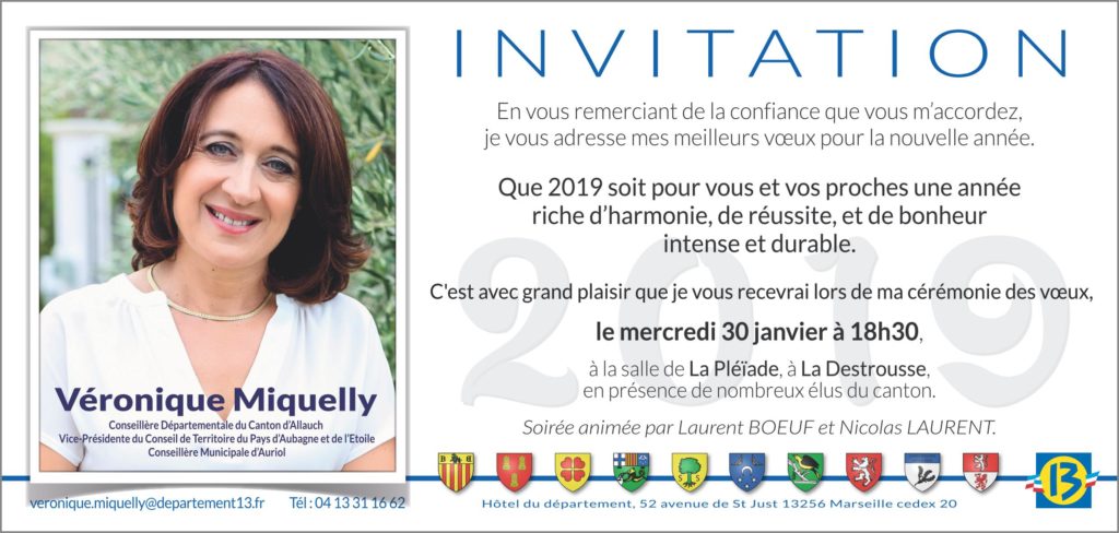 VERONIQUE MIQUELLY INVITATION VOEUX 2019